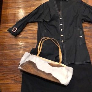 POMODORO rectangular cow hide bag